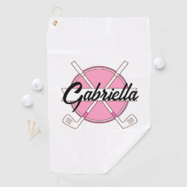 Roze gepersonaliseerde golf monogram golfhanddoek