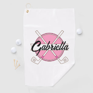 Roze gepersonaliseerde golf monogram  golfhanddoek