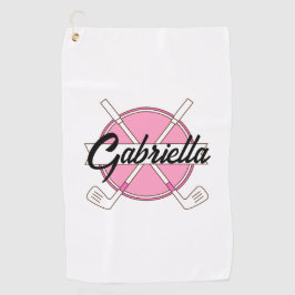 Roze gepersonaliseerde golf monogram golfhanddoek