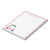 Roze Gepersonaliseerde Golf Winkelwagen Naam Lined Notitieblok (Linkerzijde)