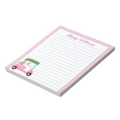 Roze Gepersonaliseerde Golf Winkelwagen Naam Lined Notitieblok (Linkerzijde)