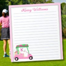 Roze Gepersonaliseerde Golf Winkelwagen Naam Lined