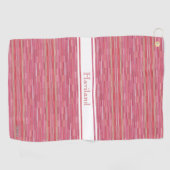 Roze gepersonaliseerde golfhanddoek HAMbWG (Horizontaal)