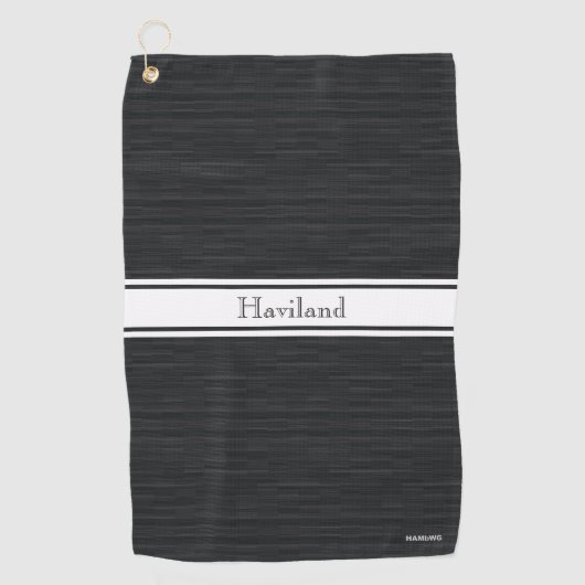 Roze gepersonaliseerde Golfhanddoek HAMbWG (Voorkant)