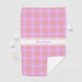 Roze, gepersonaliseerde Golfhanddoek HAMbWG (Insitu)