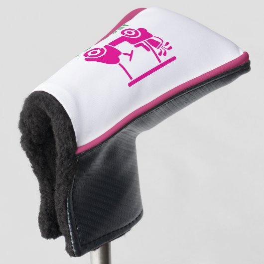 Roze gepersonaliseerde golfkar golfheadcover (3/4 voorkant)