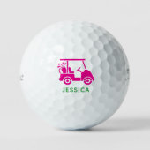 Roze Gepersonaliseerde Golfkar Titleist 2023 Pro Golfballen (Voorkant)