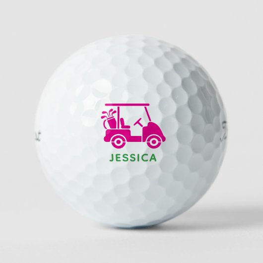 Roze Gepersonaliseerde Golfkar Titleist 2023 Pro Golfballen (Voorkant)