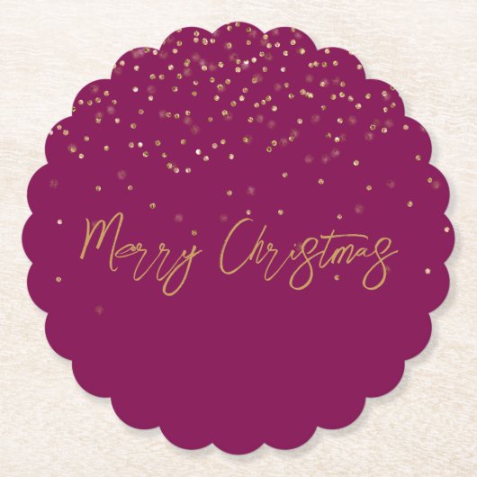 Roze Gepersonaliseerde Gouden Naam Glitter Sparkle Kartonnen Onderzetters (Voorkant)