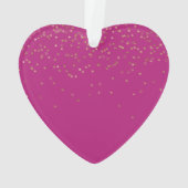 Roze Gepersonaliseerde Gouden Naam Glitter Sparkle Ornament (achterkant)