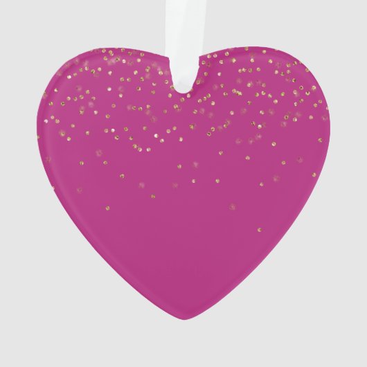 Roze Gepersonaliseerde Gouden Naam Glitter Sparkle Ornament (achterkant)