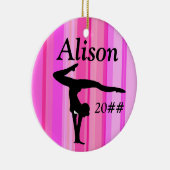  ROZE GEPERSONALISEERDE GYMNAST MEISJE ORNAMENT (Rechts)