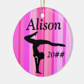  ROZE GEPERSONALISEERDE GYMNAST MEISJE ORNAMENT (Links)