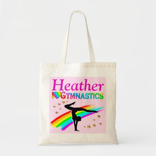  ROZE GEPERSONALISEERDE GYMNASTIEK CANVAS TAS (Voorkant)