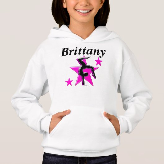  ROZE GEPERSONALISEERDE GYMNASTIEK HOODIE (Voorkant)