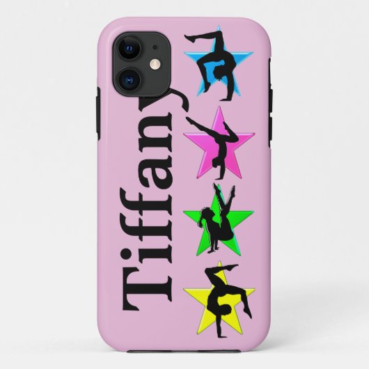  ROZE GEPERSONALISEERDE GYMNASTIEK IPHONE CASE (Achterkant)