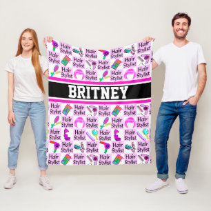 ROZE GEPERSONALISEERDE HAARSTYLIST FLEECE DEKEN