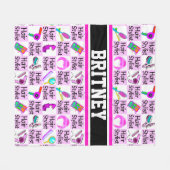  ROZE GEPERSONALISEERDE HAARSTYLIST FLEECE DEKEN (Voorkant (Horizontaal))