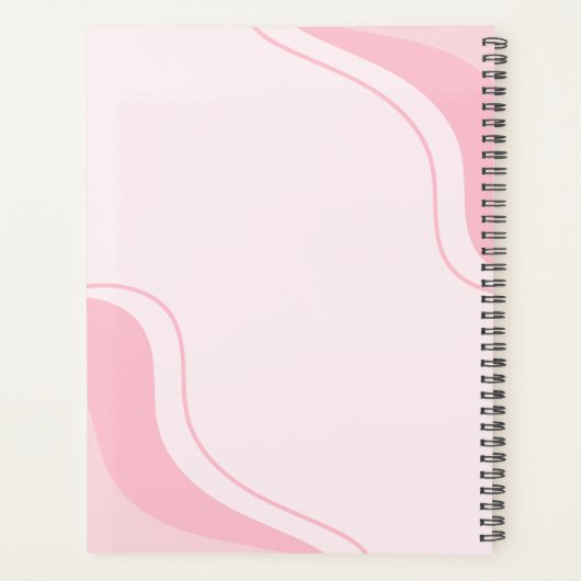 Roze gepersonaliseerde jaarplanner met aangepaste  planner (Achterkant)