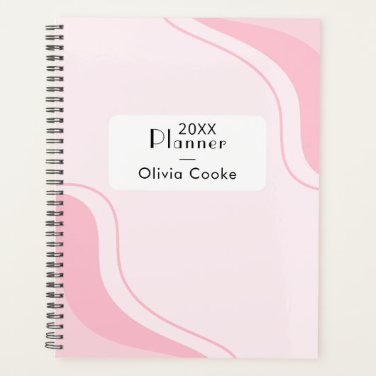 Roze gepersonaliseerde jaarplanner met aangepaste  planner (Voorkant)