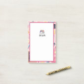  roze gepersonaliseerde lerarennotities post-it® notes (Op bureau)