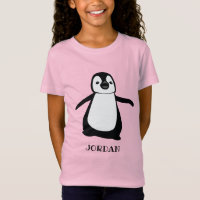 Roze gepersonaliseerde leuke pinguïn illustratie m