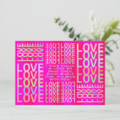 Roze Gepersonaliseerde "LIEFDE" Kaart (Staand voorkant)