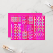 Roze Gepersonaliseerde "LIEFDE" Kaart (Voorkant / Achterkant in situ)