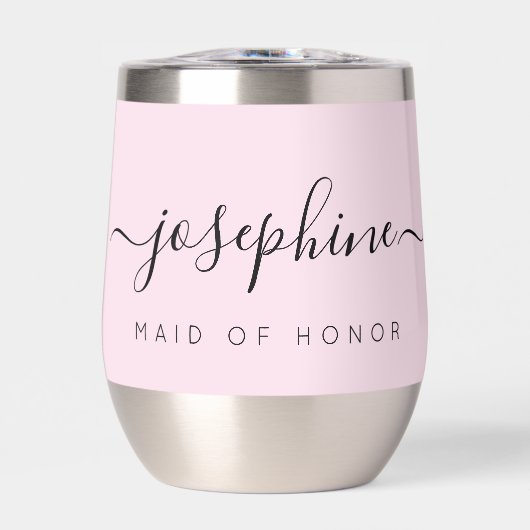 Roze Gepersonaliseerde Maid of Honor huwelijksaanz (Voorkant)