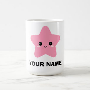 Roze Gepersonaliseerde Mok, Sterpersonage Graphic Koffiemok