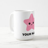 Roze Gepersonaliseerde Mok, Sterpersonage Graphic  Koffiemok (Voorkant links)