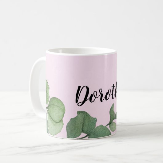 Roze Gepersonaliseerde Mok, Whimsical Romantisch Koffiemok (Voorkant links)