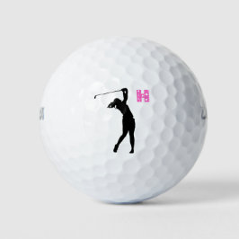 Roze Gepersonaliseerde Monogram Golfballen