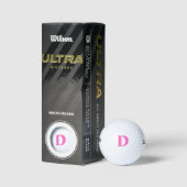 Roze Gepersonaliseerde Monogram Golfballen (Verpakking)
