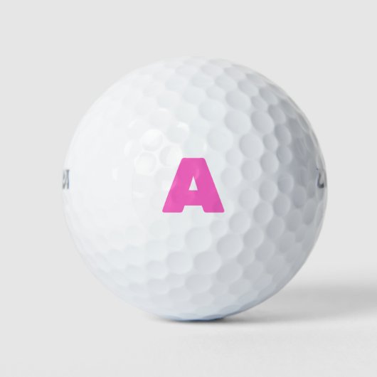 Roze Gepersonaliseerde Monogram Golfballen (Voorkant)
