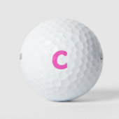 Roze Gepersonaliseerde Monogram Golfballen (Voorkant)
