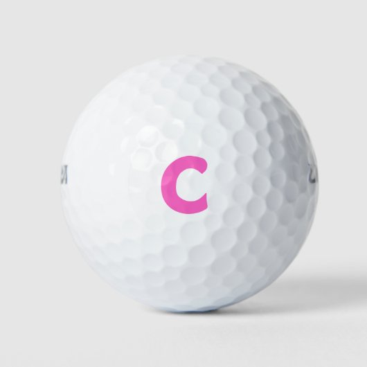 Roze Gepersonaliseerde Monogram Golfballen (Voorkant)