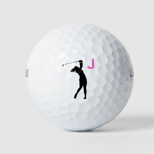 Roze Gepersonaliseerde Monogram Golfballen (Voorkant)