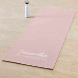 Roze gepersonaliseerde monogramnaam yogamat