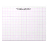 Roze Gepersonaliseerde Naam Groot Grafiekdocument Notitieblok (Voorkant)