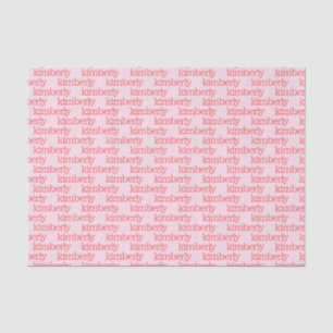 Roze gepersonaliseerde naam tissuepapier