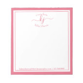 Roze, gepersonaliseerde naam | Van de bureau van d Notitieblok (Voorkant)