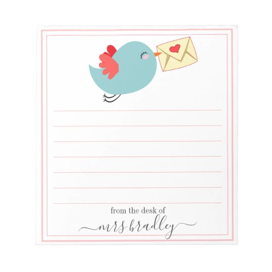 Roze, gepersonaliseerde naam | Van de bureau van d Notitieblok (Voorkant)