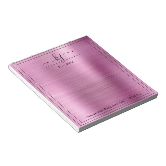 Roze, gepersonaliseerde naam | van de bureau van notitieblok (Schuin)