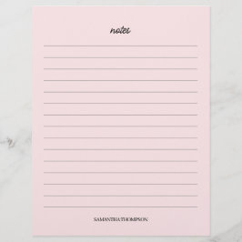Roze, gepersonaliseerde naamnotities Papierbladen Briefhoofd