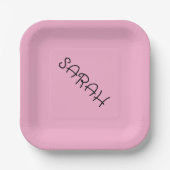 Roze Gepersonaliseerde Partij Bord (Voorkant)