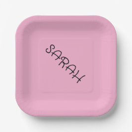 Roze Gepersonaliseerde Partij Bord