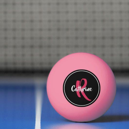 Roze gepersonaliseerde pingpongbal (Net)