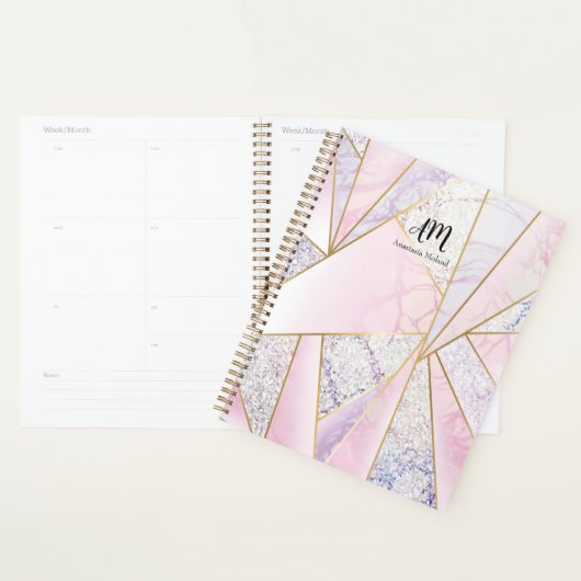 Roze Gepersonaliseerde Planner Moderne business pl (Display)