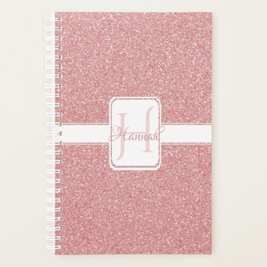 Roze gepersonaliseerde planner voor glitter (Voorkant)